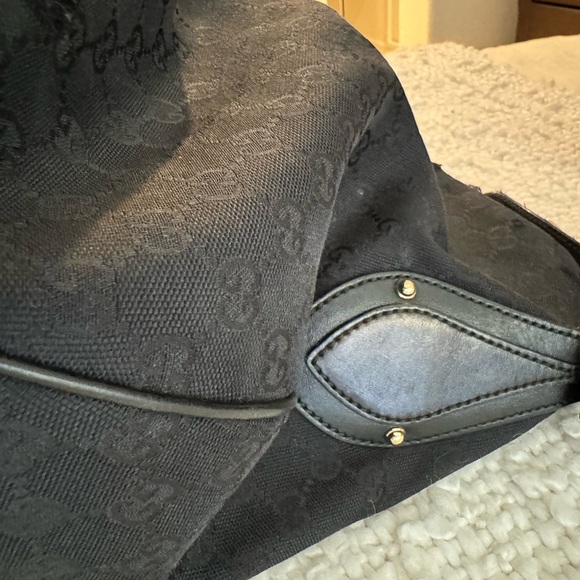 GUCCI HOBO BAG - BLACK MONOGRAM **VERY GOOD CONDITION** - Picture 8 of 10